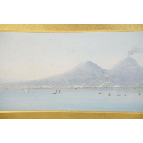 484 - Rosa Corelli (1800 -) - Two watercolour on paper paintings depicting the Isle of Capri and Mount Ves... 