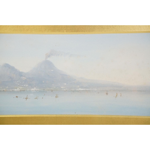 484 - Rosa Corelli (1800 -) - Two watercolour on paper paintings depicting the Isle of Capri and Mount Ves... 