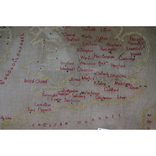 487 - 19th century Needlework Sampler of the British Isles