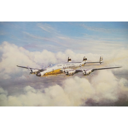 492 - Four aviation related prints to include On Finals for Christmas Lancaster by Keith Woodcock, Corpora... 