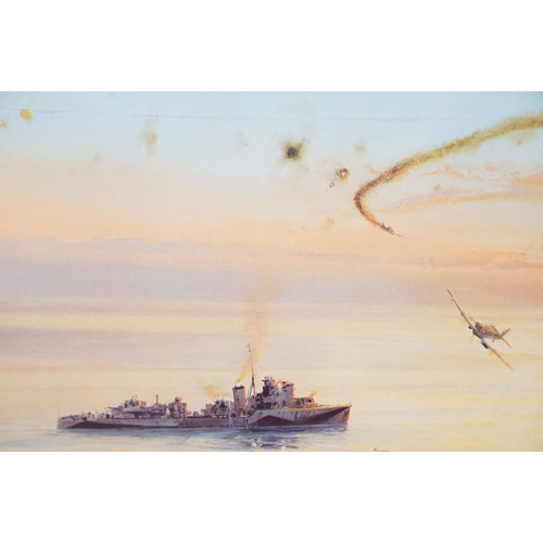 495 - Two Robert Taylor signed aviation prints to include ' Hurricane ' (signed by Bob Stanford Tuck), and... 