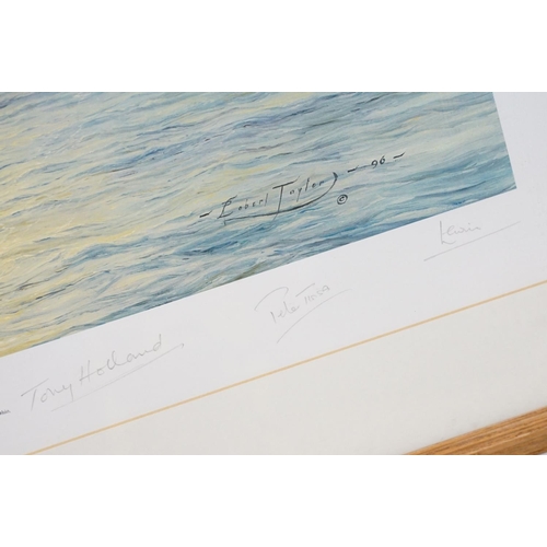 495 - Two Robert Taylor signed aviation prints to include ' Hurricane ' (signed by Bob Stanford Tuck), and... 