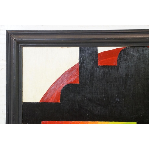 497 - 20th century Oil on Board, modern school Geometric Abstract Design Composition, 59.5cm x 59.5cm