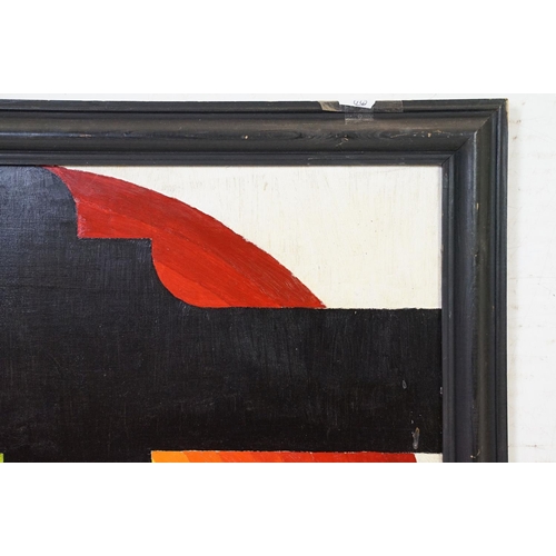 497 - 20th century Oil on Board, modern school Geometric Abstract Design Composition, 59.5cm x 59.5cm