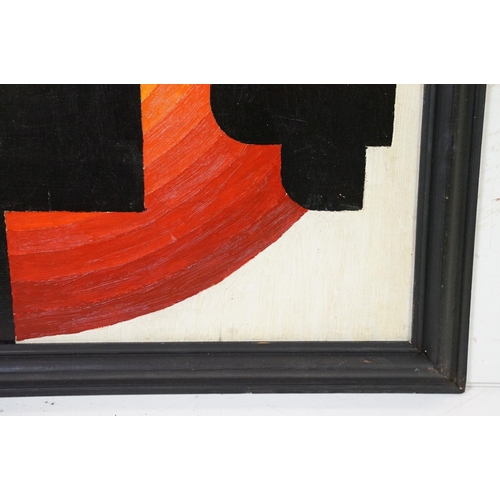 497 - 20th century Oil on Board, modern school Geometric Abstract Design Composition, 59.5cm x 59.5cm