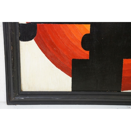 497 - 20th century Oil on Board, modern school Geometric Abstract Design Composition, 59.5cm x 59.5cm