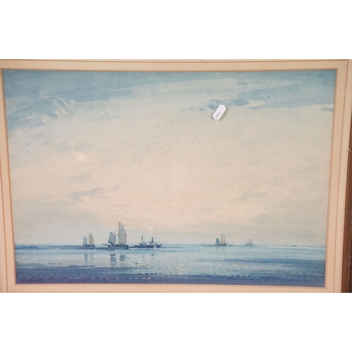 498 - Two framed and glazed early 20th Century watercolour on paper paintings of coastal scenes including ... 