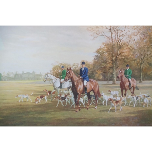 505 - After Madeline Selfe, a limited edition print featuring the Duke of Beaufort with his hounds 1973, s... 