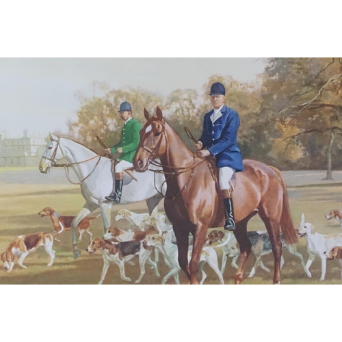 505 - After Madeline Selfe, a limited edition print featuring the Duke of Beaufort with his hounds 1973, s... 