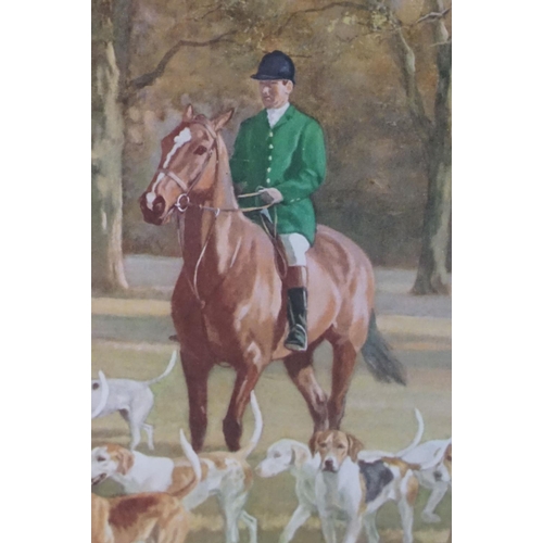 505 - After Madeline Selfe, a limited edition print featuring the Duke of Beaufort with his hounds 1973, s... 