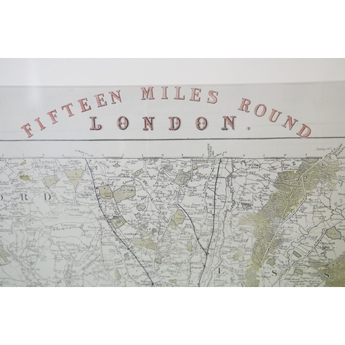 507 - Two 19th Century hand coloured maps to include ' Fifteen Miles Round London' Published by H G Collin... 