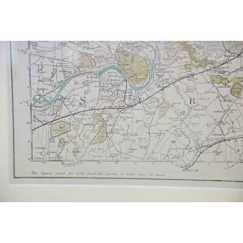 507 - Two 19th Century hand coloured maps to include ' Fifteen Miles Round London' Published by H G Collin... 