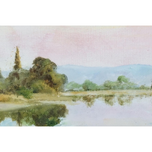 509 - Ray Arthur, Oil on Canvas Early Morning View of the River Izonzo, 20cm x 30cm