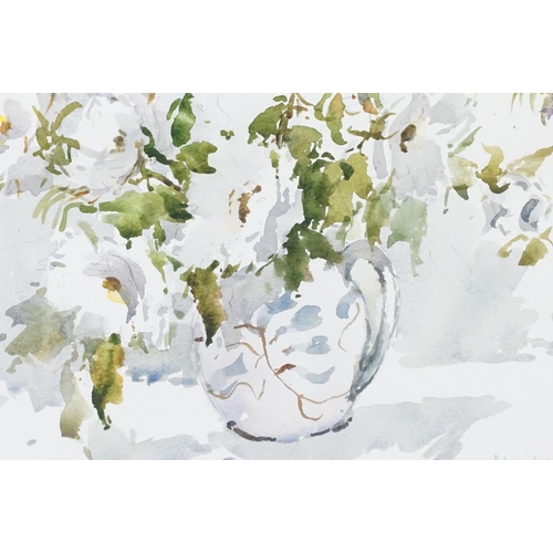 512 - Marorie Best (1903-1997) Watercolour Still Life Blooms in a Jug together with an Oil on Board of Dai... 