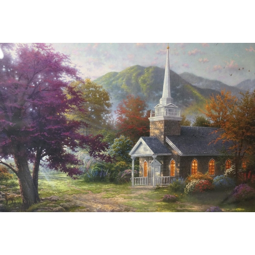 514 - Two Thomas Kinkade limited edition lithograph prints to include 'Twilight Vista' 63/770 and ' Stream... 