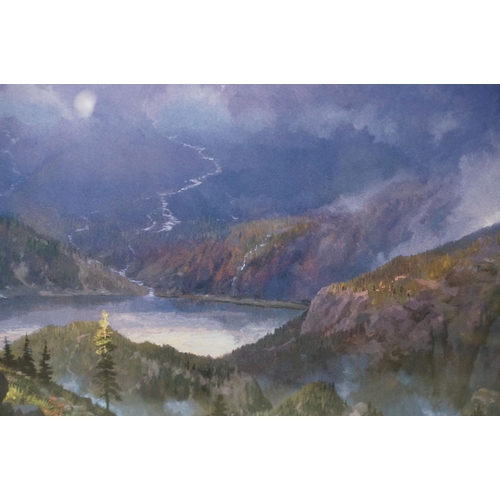 514 - Two Thomas Kinkade limited edition lithograph prints to include 'Twilight Vista' 63/770 and ' Stream... 