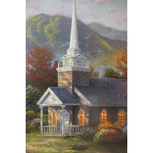 514 - Two Thomas Kinkade limited edition lithograph prints to include 'Twilight Vista' 63/770 and ' Stream... 