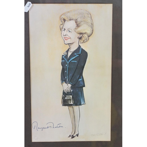 518 - Two Tim Holder prints to include Margaret Thatcher (signed by Margaret Thatcher) and Michael Heselti... 