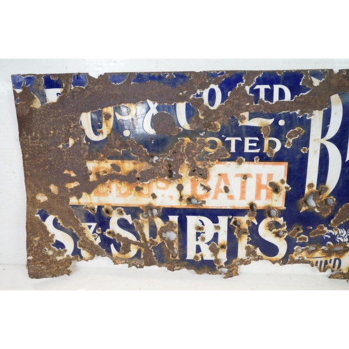 523 - Advertising - A vintage Bath spirits retailer enamel advertising sign, reads 'Beckford Old Scotch Wh... 