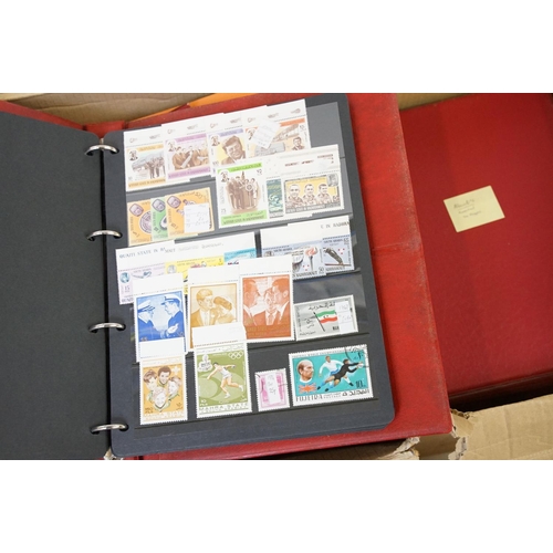 403 - A collection of mainly British stamps to include mint examples together with a quantity of empty sta... 