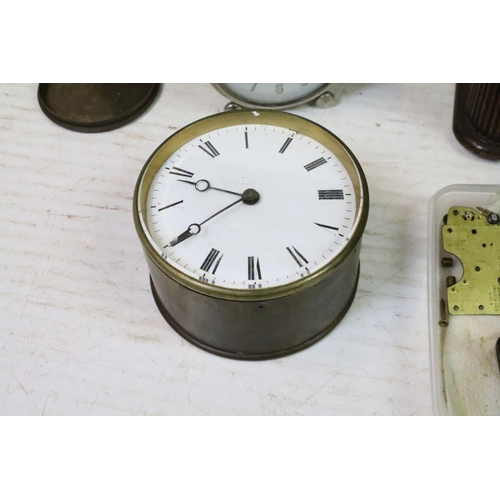 378 - Collection of clocks & clock parts to include an Art Deco mahogany mantle clock, Bayard Stentor repe... 