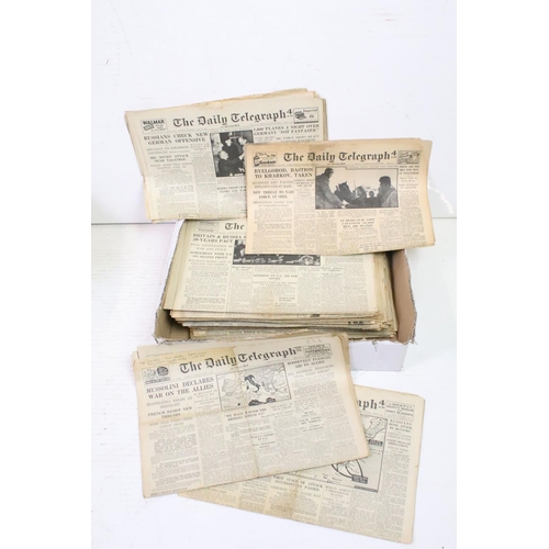 387 - A collection of approx 100 copies of the Daily Telegraph newspapers form World War Two dating from 1... 