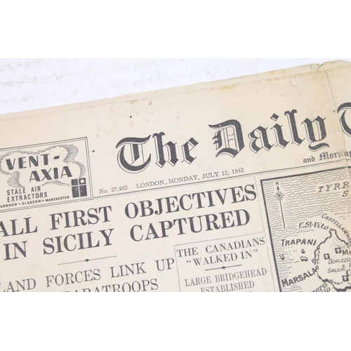 387 - A collection of approx 100 copies of the Daily Telegraph newspapers form World War Two dating from 1... 