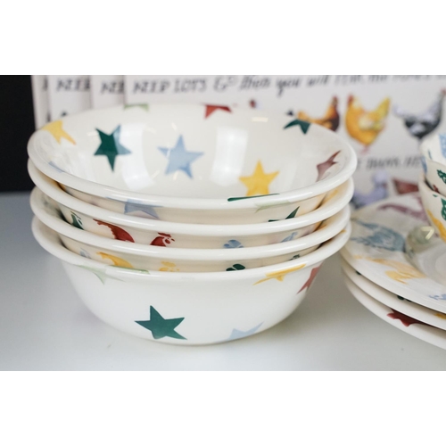 28 - A collection of Emma Bridgewater ceramics to include two Polka Hen dinner plates, two Polka Star din... 