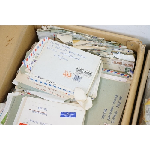 394 - A large collection of British and world stamps on envelopes together with a collection of loose stam... 