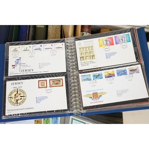 395 - A collection of mainly Channel Islands first day covers within albums together with a quantity of em... 