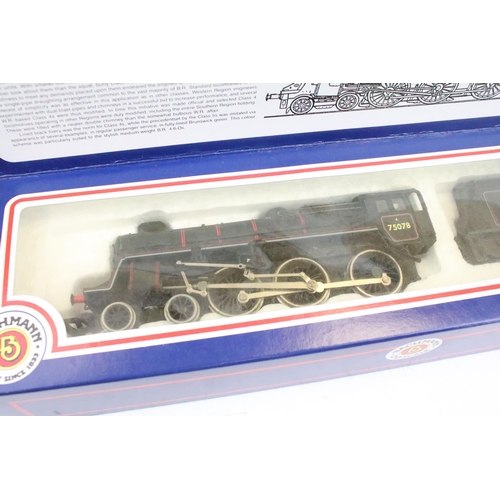 21 - Seven boxed Bachmann OO gauge locomotives to include 32506 Standard Class 5MT 73110 The Red Knight, ... 