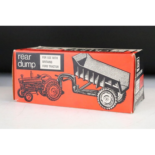 1084 - Two boxed Britains diecast farming models to include 9629 Rear Dump and 9566 High Speed Tipper Cart,... 