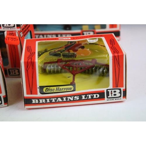 1088 - 12 Boxed Britains Farm Implements to include 9546 Ploughs, 9540 Manure Spreader, 9600 Post Hole Digg... 