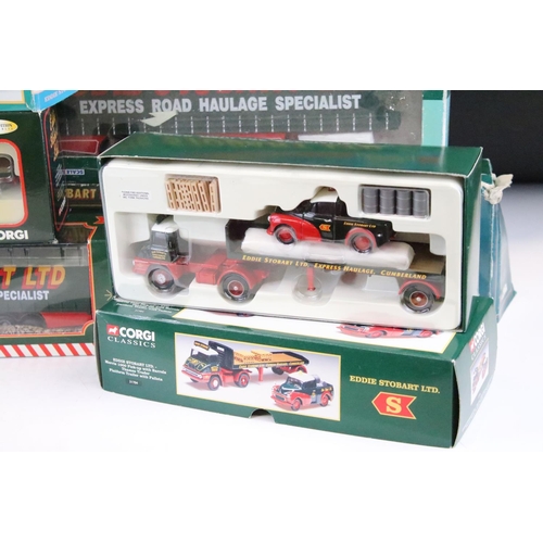 1019 - Ten boxed Corgi Eddie Stobart related diecast haulage models to include 4 x ltd edn models featuring... 