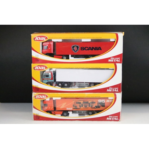 1021 - 11 boxed 1/50 scale Joal haulage diecast models to include 385 Scania R Topline, 372 Renault Magnum,... 