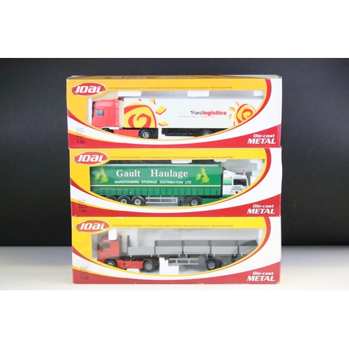 1021 - 11 boxed 1/50 scale Joal haulage diecast models to include 385 Scania R Topline, 372 Renault Magnum,... 