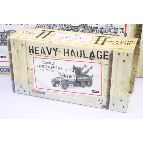 1023 - Two boxed ltd edn 1/50 scale Corgi Heavy Haulage diecast models to include CC12305 Eddie Stobart Ltd... 