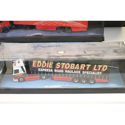 1029 - Seven cased Corgi Modern Trucks haulage diecast models to include 75403 Eddie Stobart Ltd, 75404 Hei... 