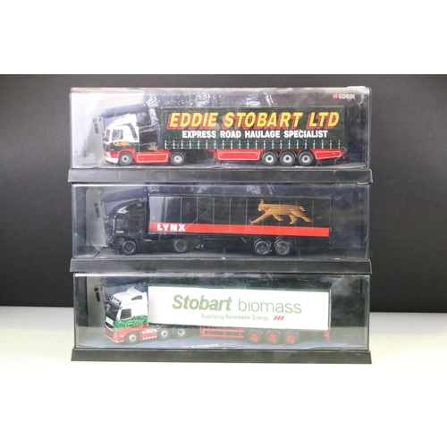 1029 - Seven cased Corgi Modern Trucks haulage diecast models to include 75403 Eddie Stobart Ltd, 75404 Hei... 