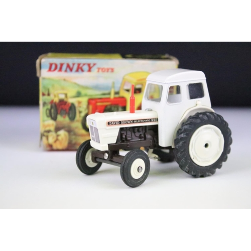 1332 - Boxed Dinky 305 David Brown Tractor diecast model (diecast vg, box a little tatty but gd overall) in... 