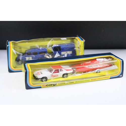 1336 - Two boxed Corgi diecast model sets to include 45 RCMP Mounted Police Set and 38 Powerboat Team, both... 