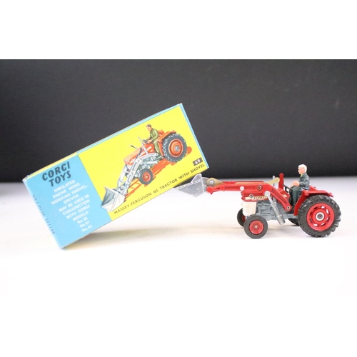 1337 - Four boxed Corgi farm related diecast models to include 69 Massey Ferguson 165 Tractor with shovel (... 