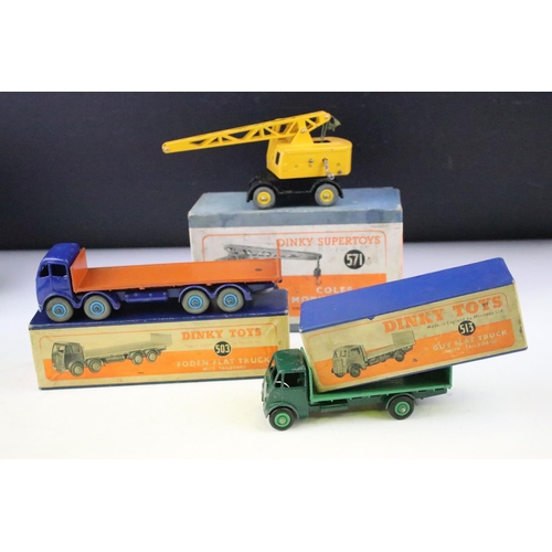 1338 - Three boxed Dinky diecast models to include 571 Coles Mobile Crane (missing hook & string), 503 Fode... 