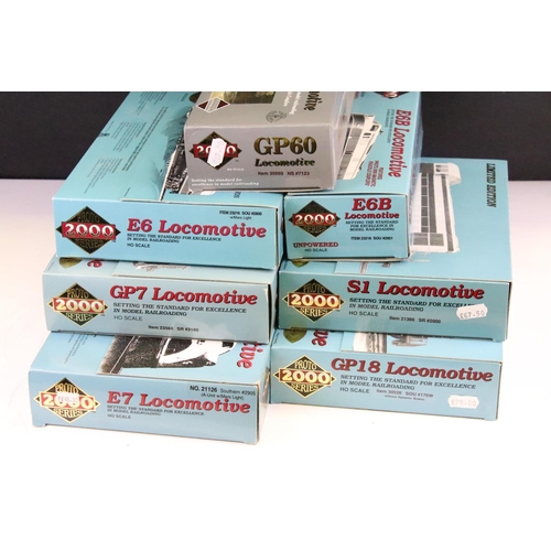 45 - Seven boxed Life Like Trains Proto Series 2000 HO gauge locomotives to include GP18 RM587126, GP7 RM... 