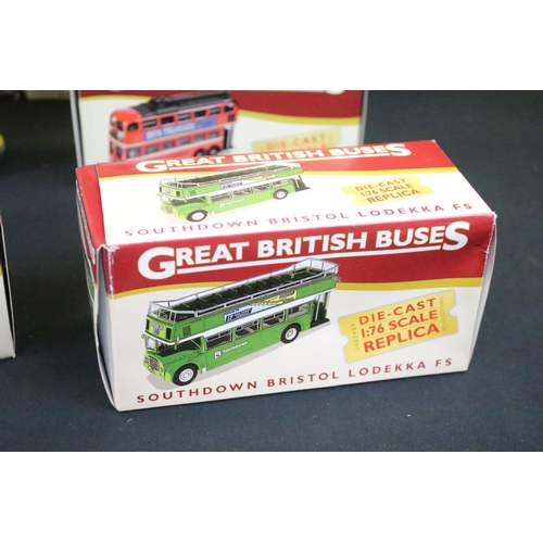 1032 - 19 Boxed diecast models buses / coaches to include 13 x Atlas Editions Great British Buses, Corgi 47... 