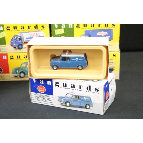 1033 - 12 Boxed / cased Vanguards diecast models, 1:64 to 1:43 scale, to include VA 04400, VA 08502, VA1400... 