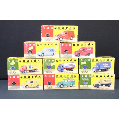 1033 - 12 Boxed / cased Vanguards diecast models, 1:64 to 1:43 scale, to include VA 04400, VA 08502, VA1400... 