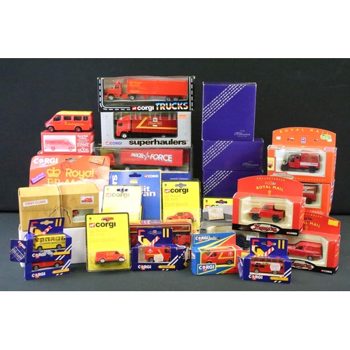 1035 - 32 Boxed / carded Corgi Royal Mail & post related diecast models to include Modern Trucks 75501 Leyl... 