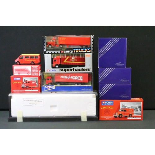 1035 - 32 Boxed / carded Corgi Royal Mail & post related diecast models to include Modern Trucks 75501 Leyl... 