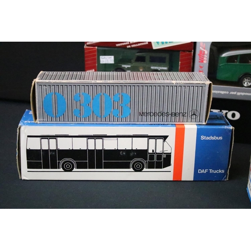 1042 - 12 Boxed diecast models to include Volvo B10 M Ledbuss, Somerville Fordson 5CWT Van, NZG 1/60 No 168... 